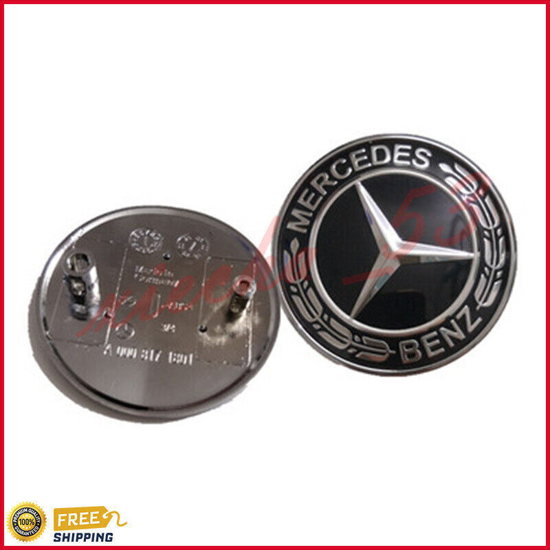 Mercedes-Benz Black Flat Hood Emblem Laurel Wreath for GT CLA SLK CLS SL