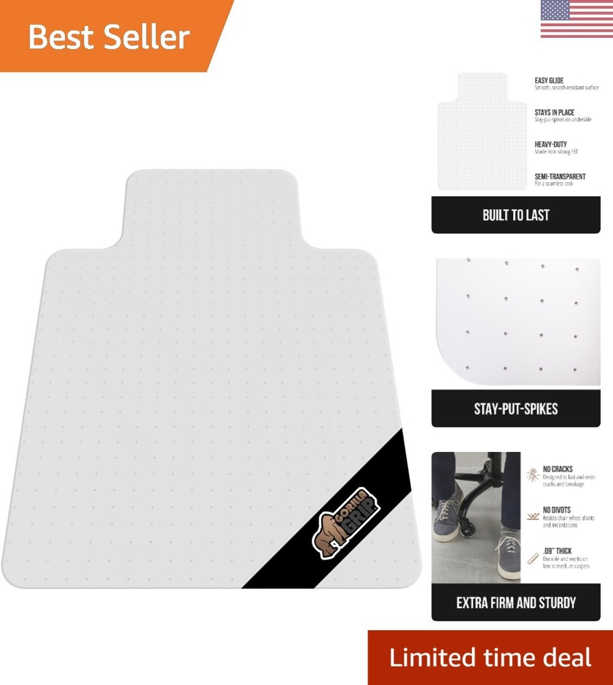 Slip-Resistant Heavy Duty Office Chair Mat for Carpet Floors