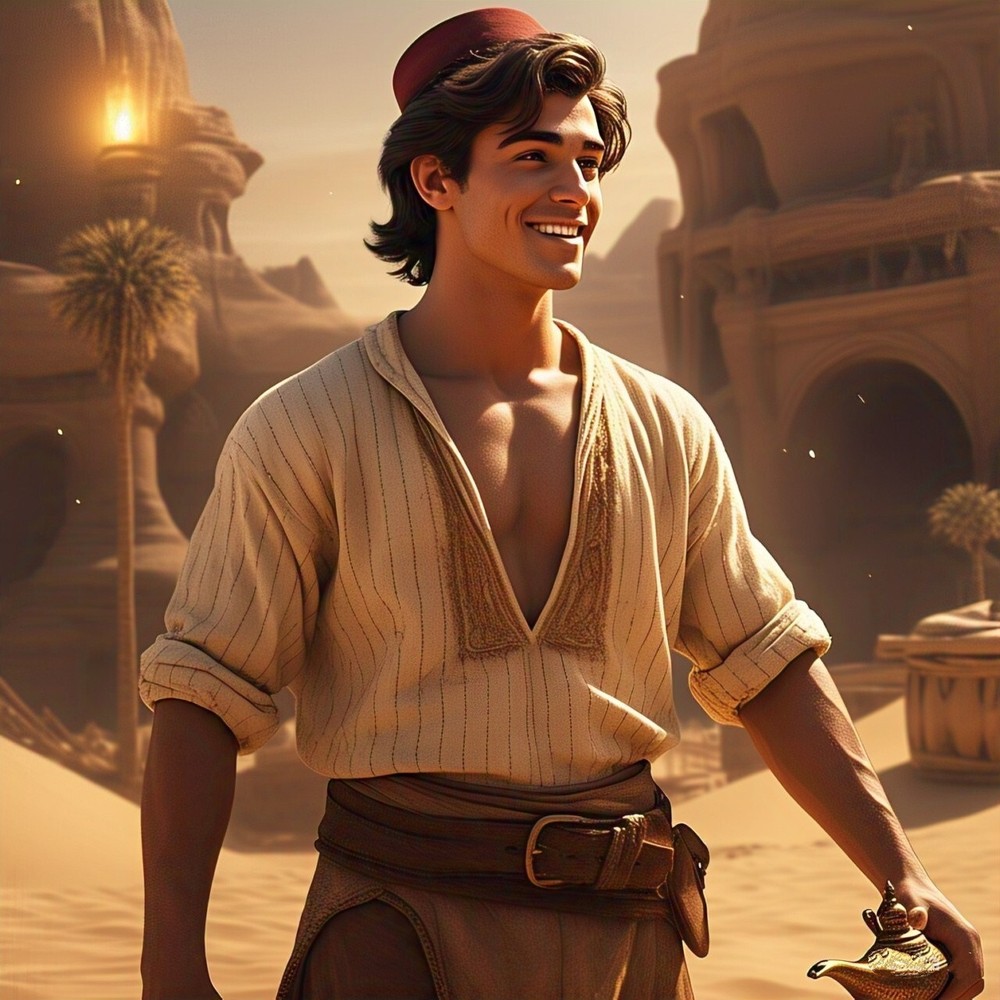 Aladdin Digital Wallpaper Background AI Art Desktop Scenes-image