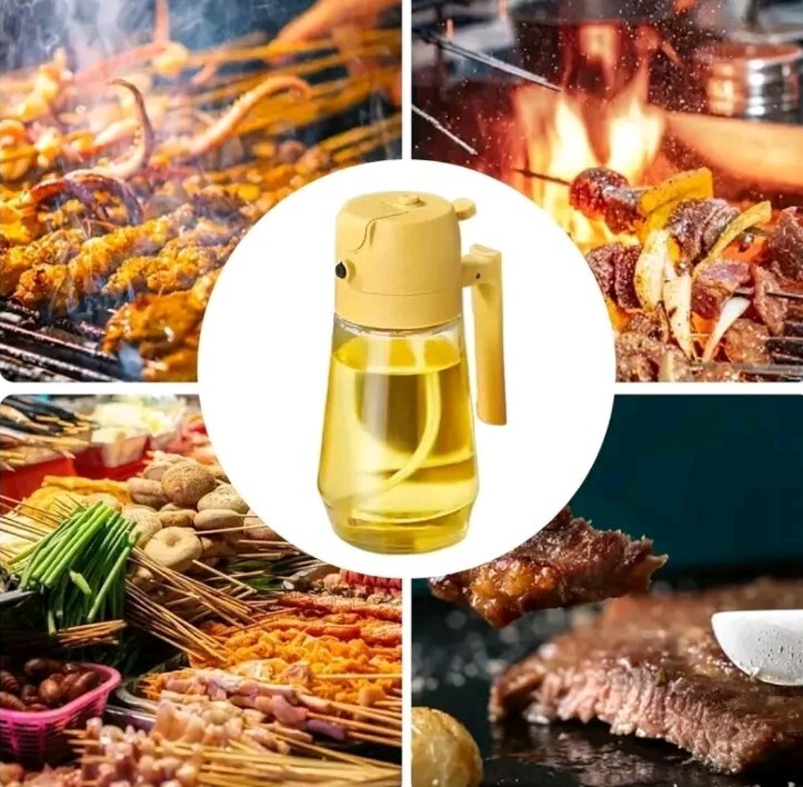 16oz Oil and Vinegar Spray Bottle with Adjustable Nozzle