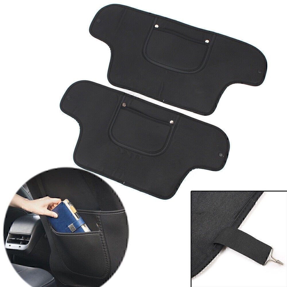 Auto Seat Back Anti Child Kick Pad Mat Chion w Pocket For Tesla Model 3 17-19 US