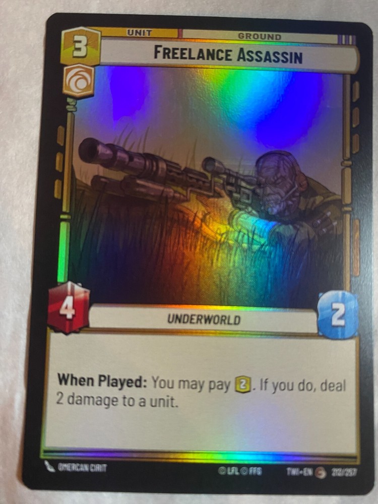 STAR WARS UNLIMITED TCG ToR FREELANCE ASSASSIN Foil Card NM