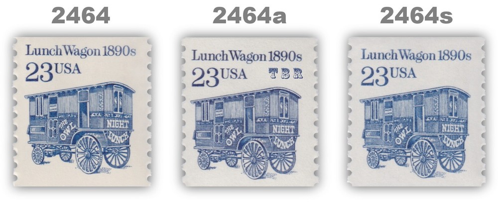 2464 2464a 2464as Lunch Wagon 23c Variety Set of 3 Transportation MNH - Buy Now-image