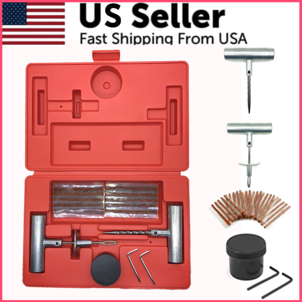 57PCS Car Tire Repair Tool Kit Heavy Duty Flat Tire Repair Kits Plug Patch Truck