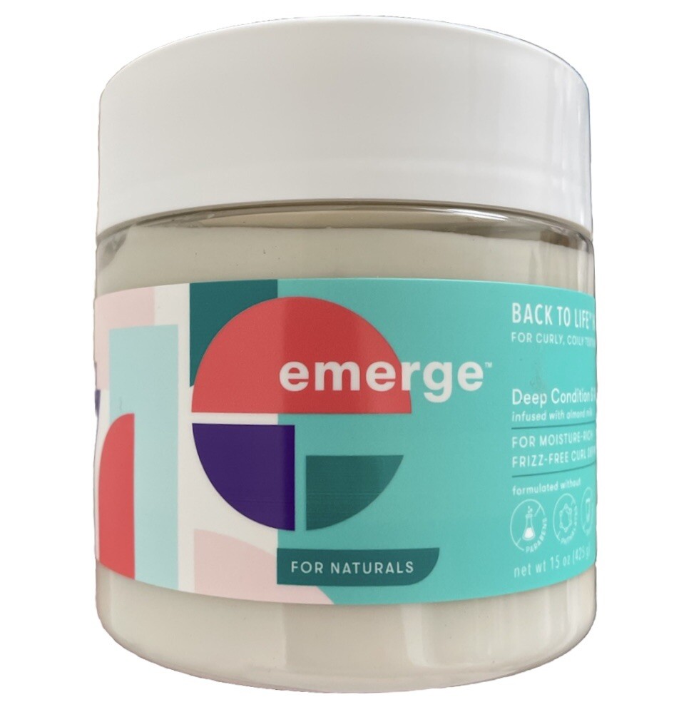 Hydrating Anti-Frizz Curly Hair Mask by Emerge Naturals 15 Oz