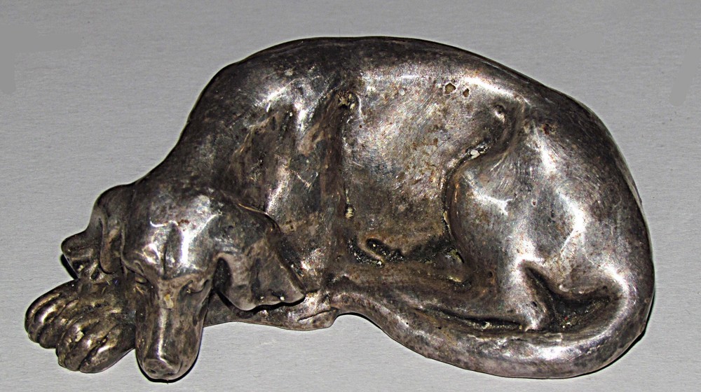 sterling silver labrador dog figurine