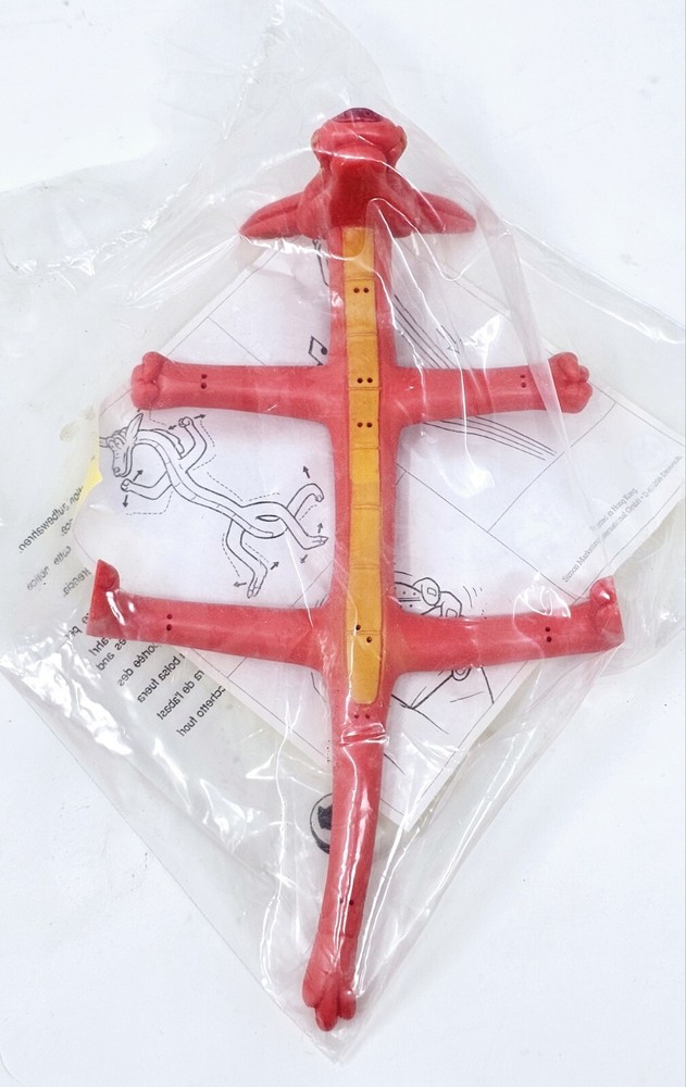 Mulan Disney Europe McDonalds Mushu Red Dragon Rubber Bendable Figure VTG Sealed