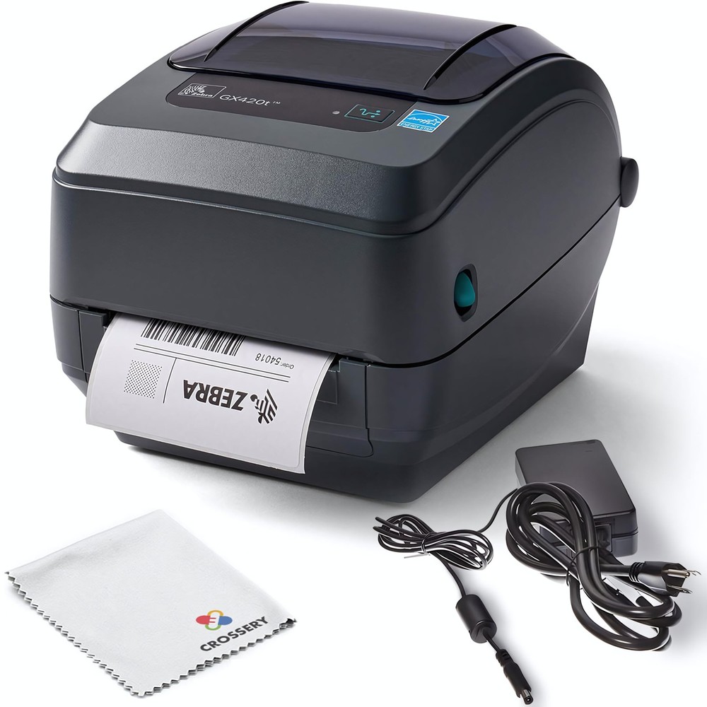 Zebra GX420T Direct Thermal Label Printer Bundle for Small Business