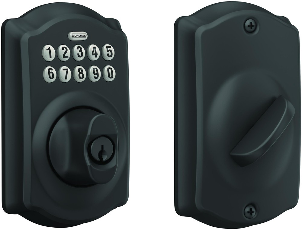 Schlage BE365 Keypad Deadbolt Matte Black Electronic Lock