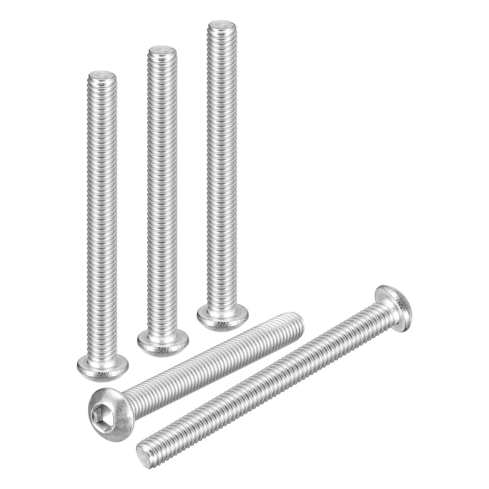 M6-1x55mm Button Head Socket Cap Screws 25Pack 304 Stainless Steel Silver