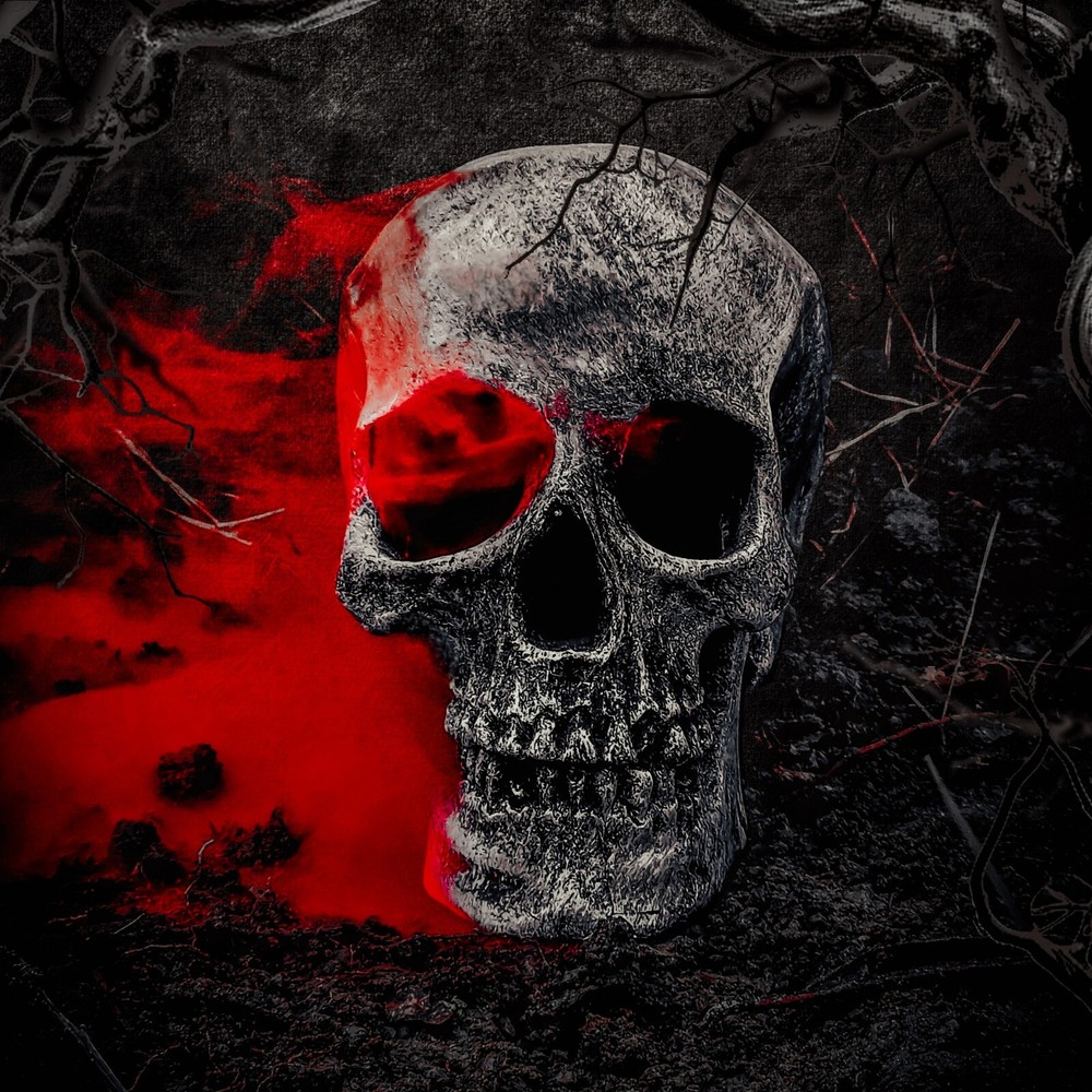 Dark Skull Art Digital Background Wallpaper Download-image