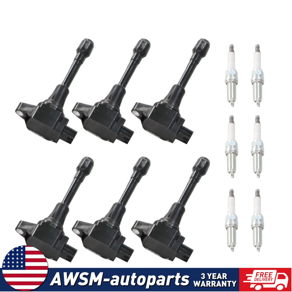 Pack of 6 Ignition Coil Spark Plug For 2009-19 Nissan Maxima V6 3.5L UF550 C1670