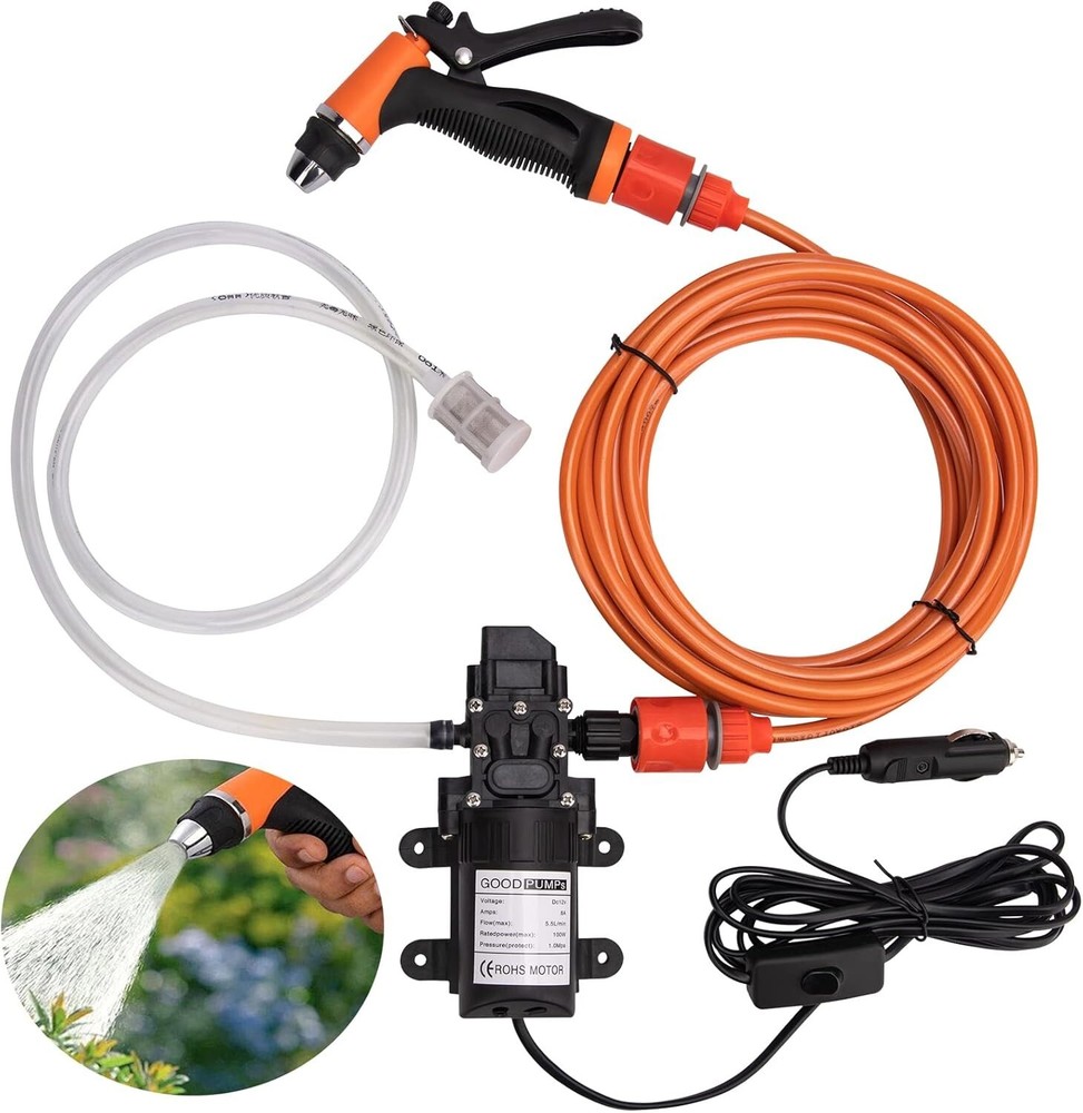 12V 130PSI Portable High Pressure Car Electric Washer Pump Kit