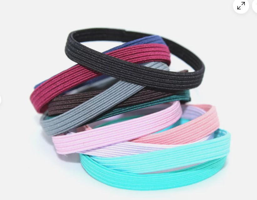 10 Mixed Color 7mm Flat Bobble Hair Ties for Ponytails