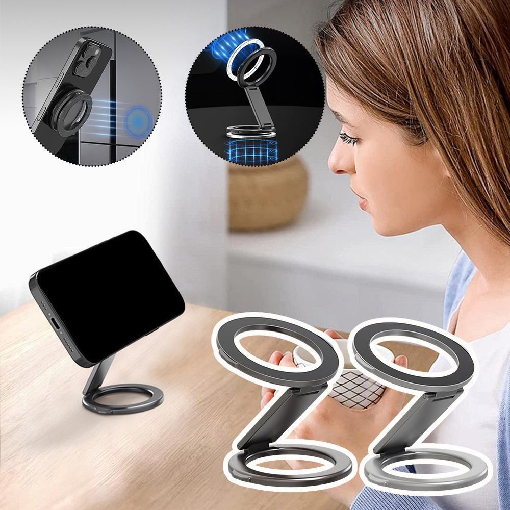 Dual Magnet Car Phone Holder for IPhone Rotating Folding for Mag S T7N7