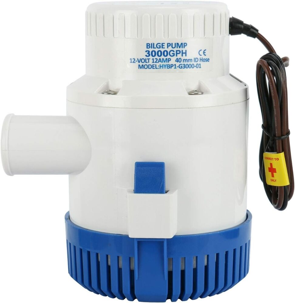 3000GPH 12V Electric Marine Submersible Bilge Sump Water Pump for Boat 40MM Hose