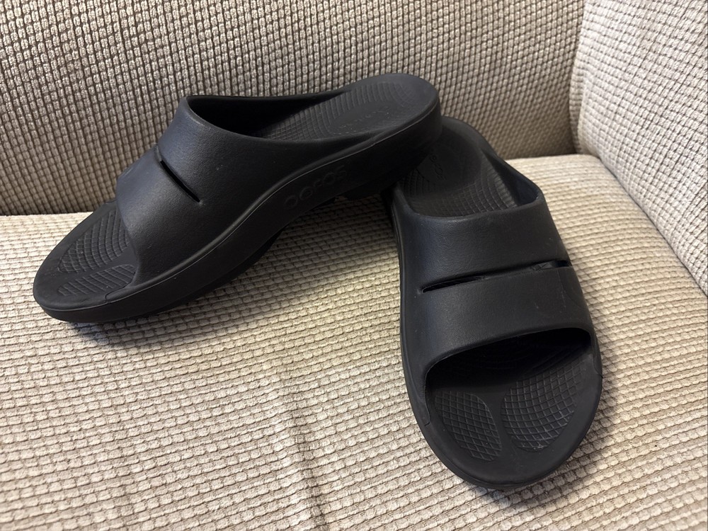 OOFOS Unisex OOahh Sport Post Run Recovery Slide Sandal EU 39 M/6 W/8 Black