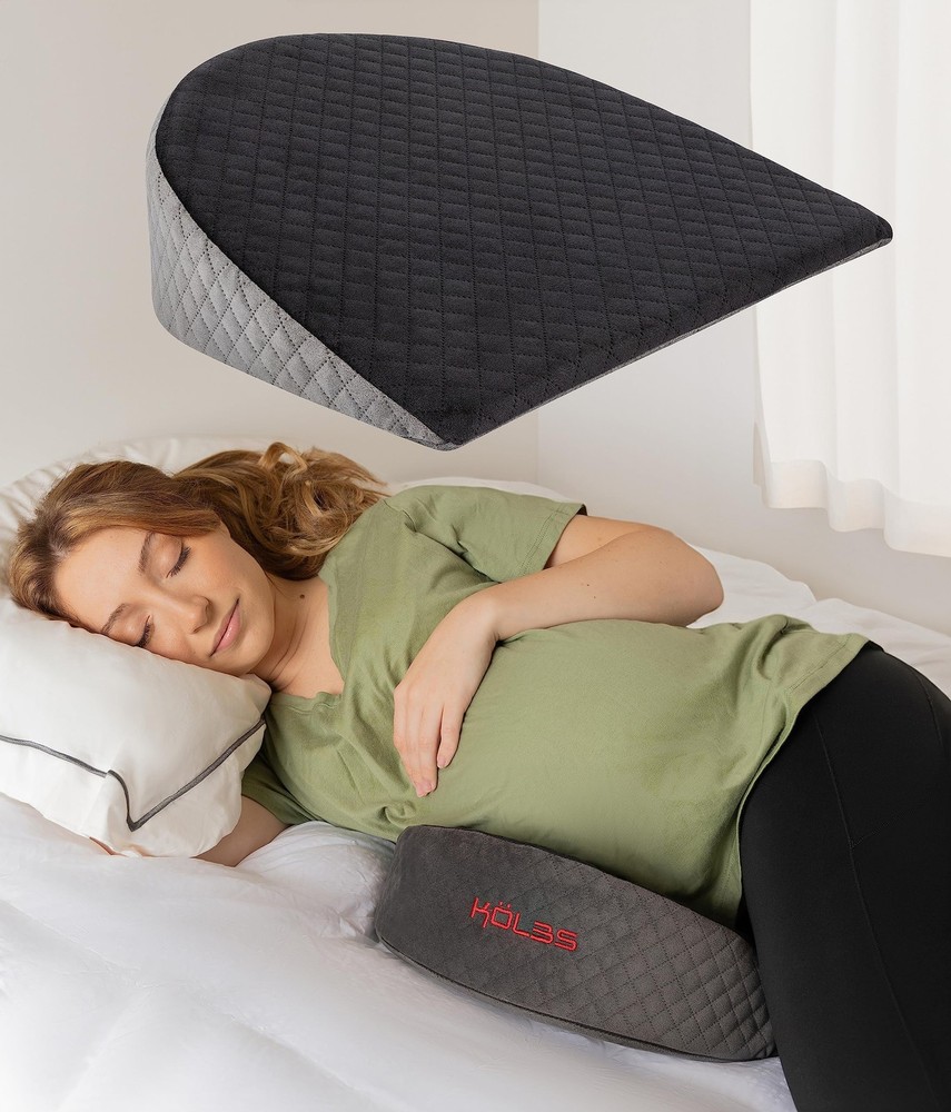 Kölbs Wedge Pregnancy Pillow with Memory Foam for Back and Side Sleepers