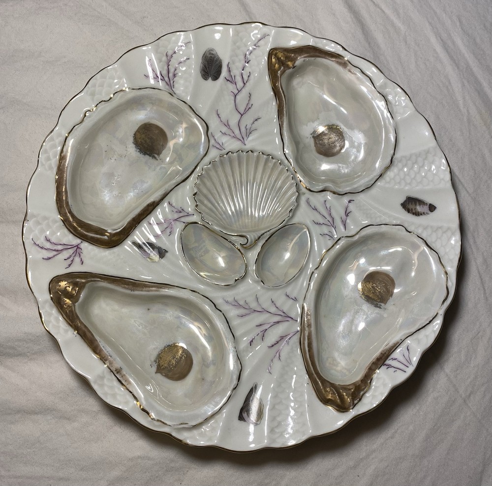 ROYAL VIENNA OYSTER PLATE 19TH CENTURY