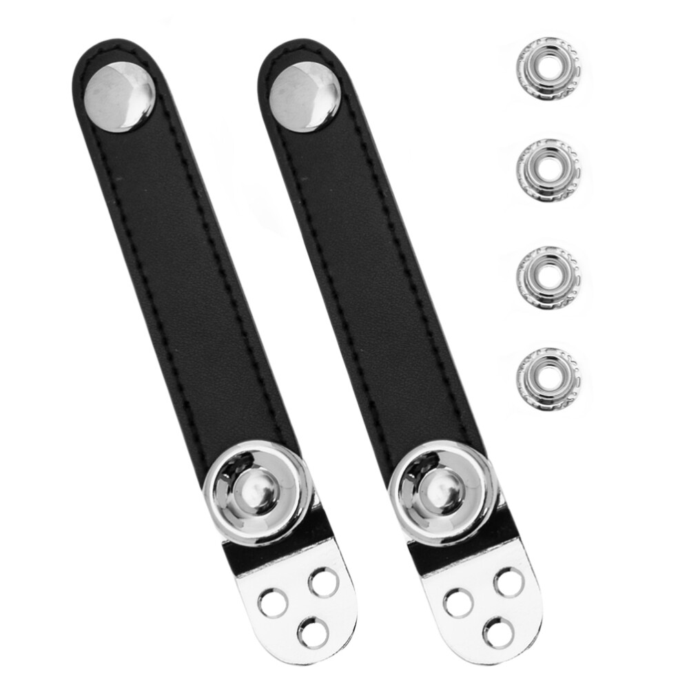 2 Pcs Strap for Accordion Metal Jointed Cowhide Bellows Buckle