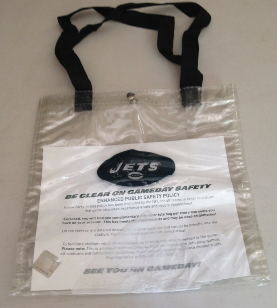 NEW YORK NY JETS Stadium Bag clear New With Tags 12