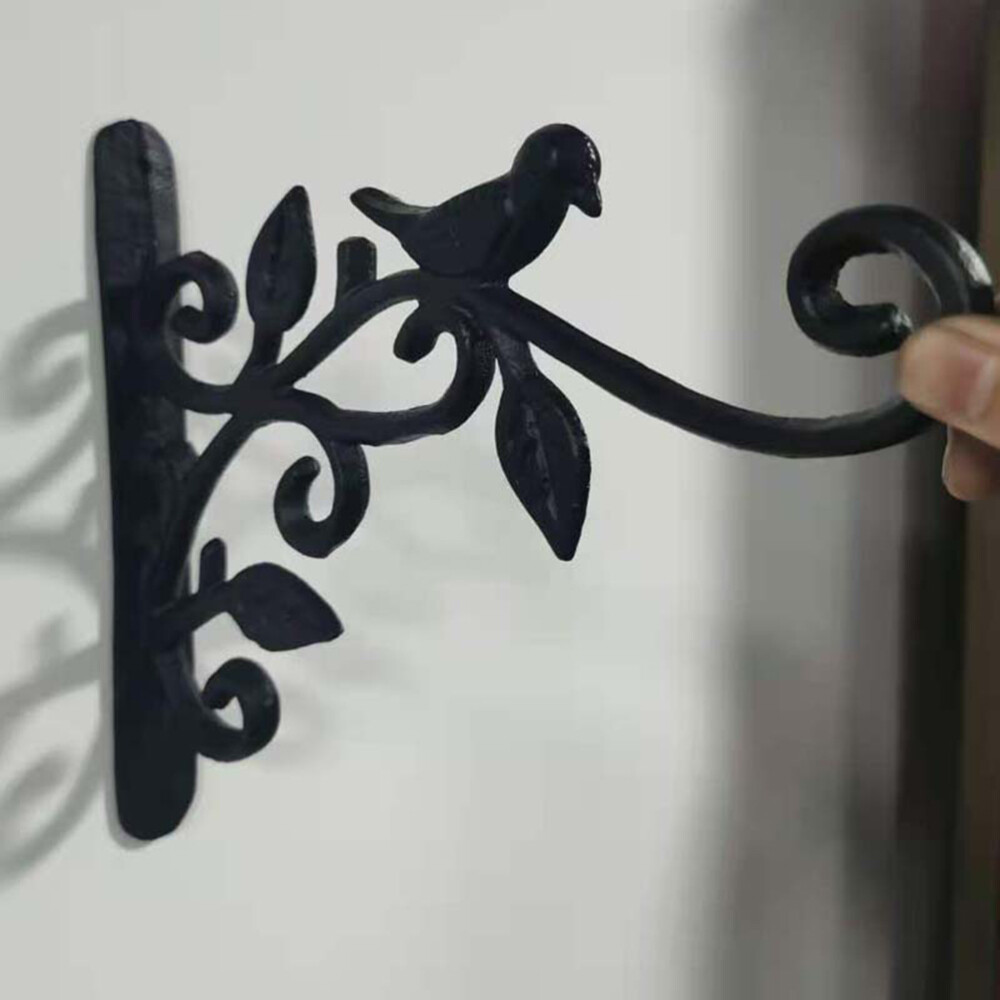 Decorative Hanging Plant Bracket Iron Outdoor Hooks Wrought Flower Basket
