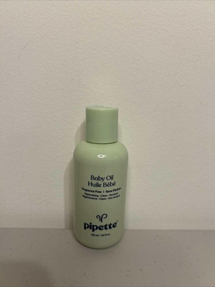 Pipette Baby Oil Fragrance Free Replenishing Clean Non Toxic, 4.5 oz. New/Sealed