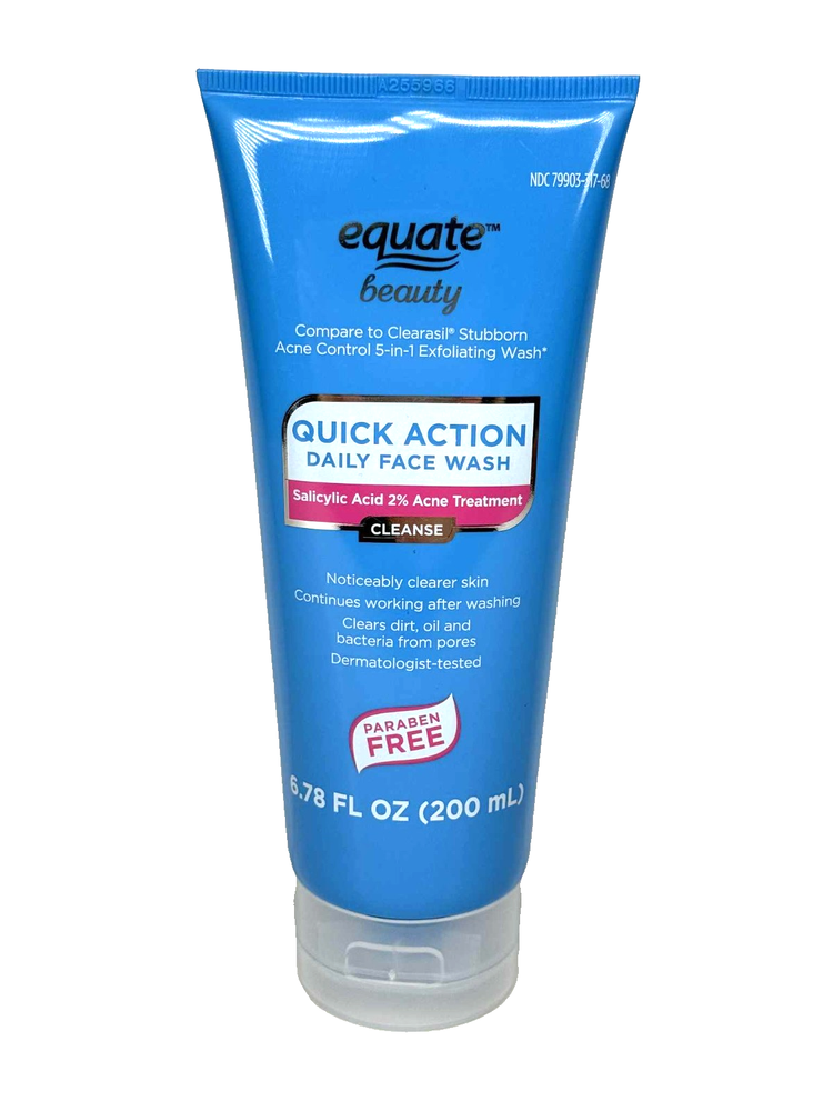 Equate Beauty Daily Face Wash Quick Action Acne Treatment, 6.78 fl oz