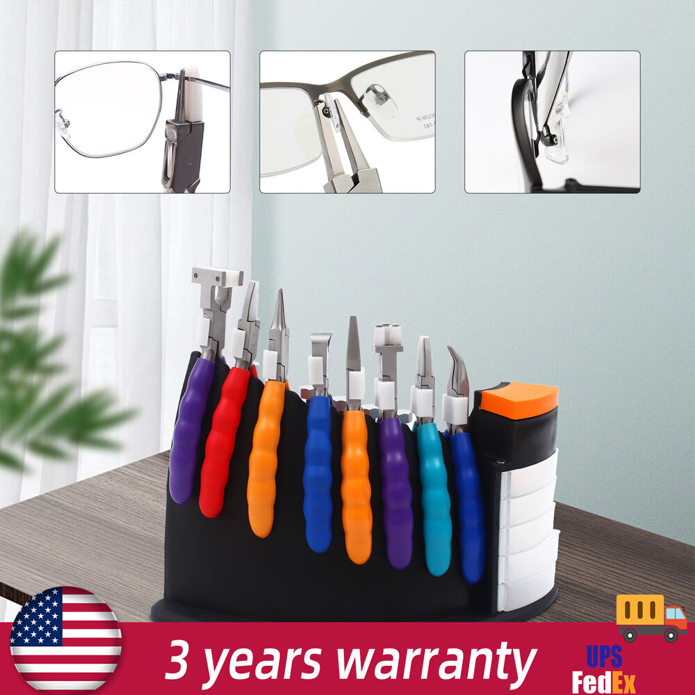 Optician Optical Tools Kit Eyeglasses Repair 6 Pcs Screwdrivers 8Pcs Pliers New