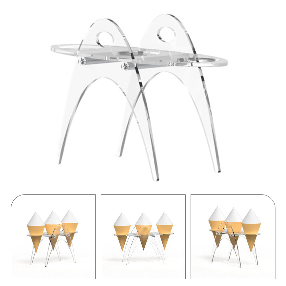 Acrylic Ice Cream Cone Holder Chargers Shop Supplies Restaurant Display Stand