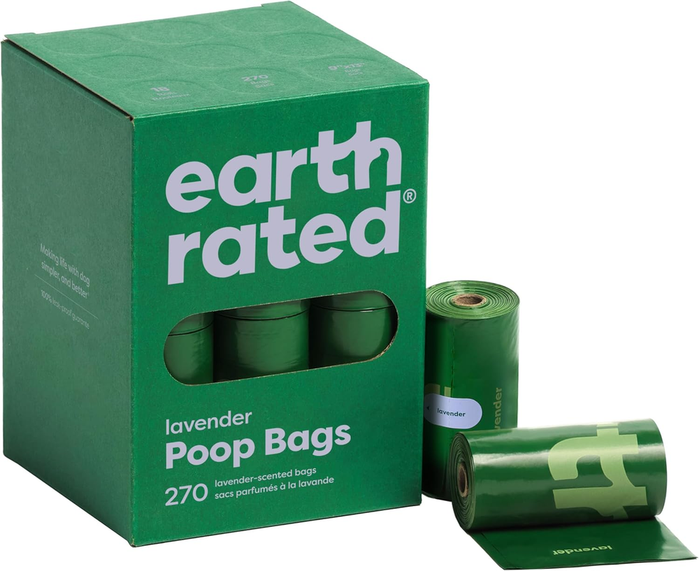 Dog Poop Bags Leak Proof,  Lavender Scented, 270 Count
