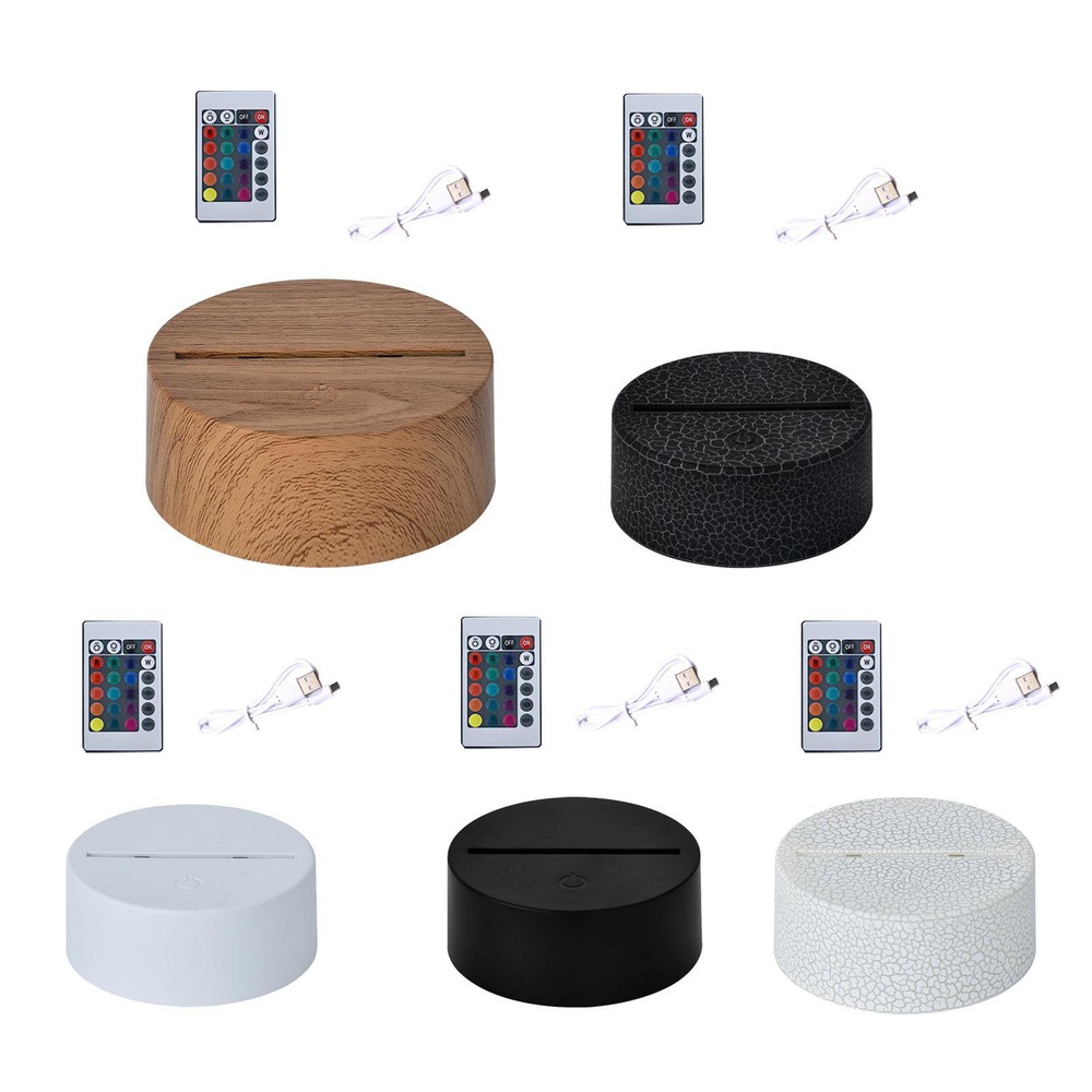 LED Lights Display Base Stand Round Lamp Holder with Remote Control & USB Cable