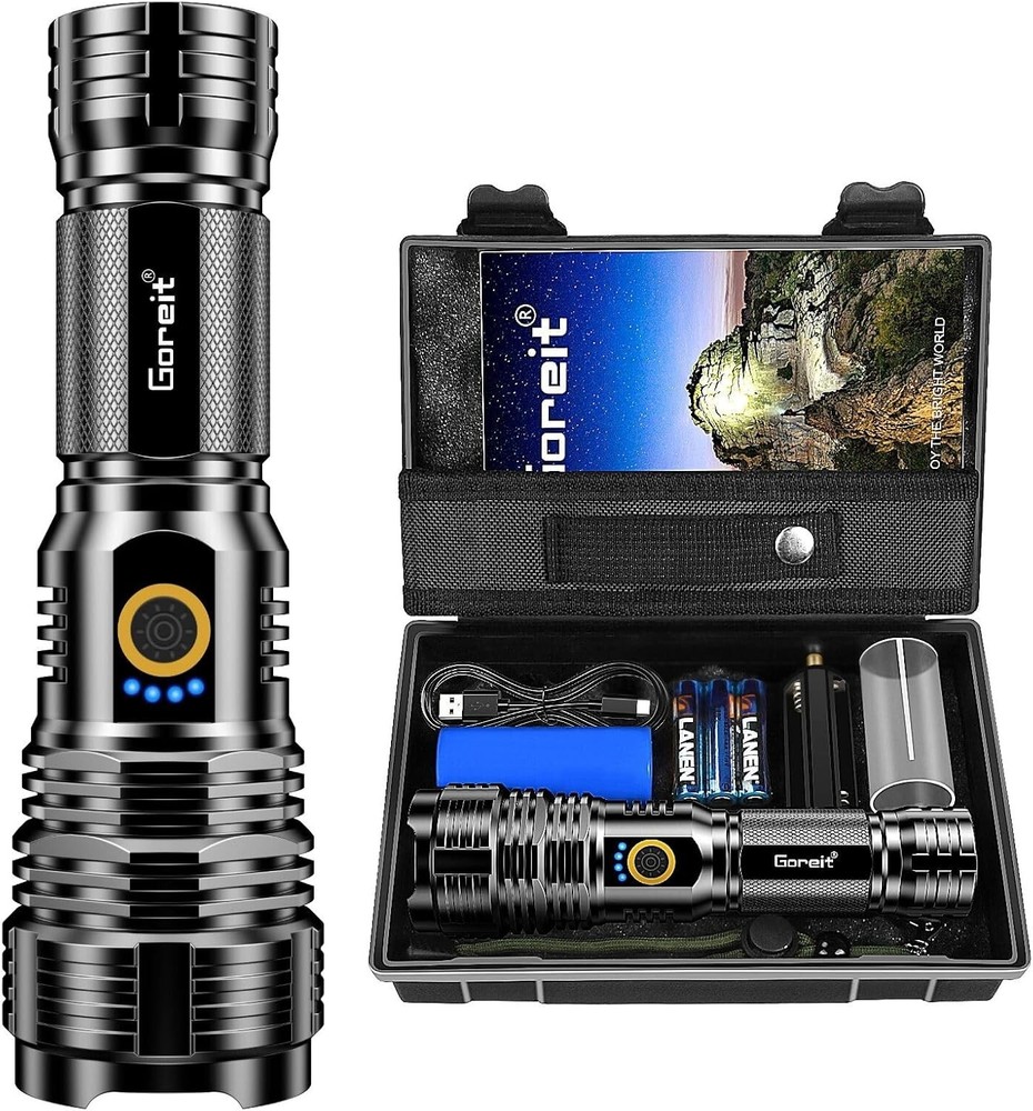 990000 Lumen High Power LED Flashlight - Waterproof & Rechargeable Safety Kit