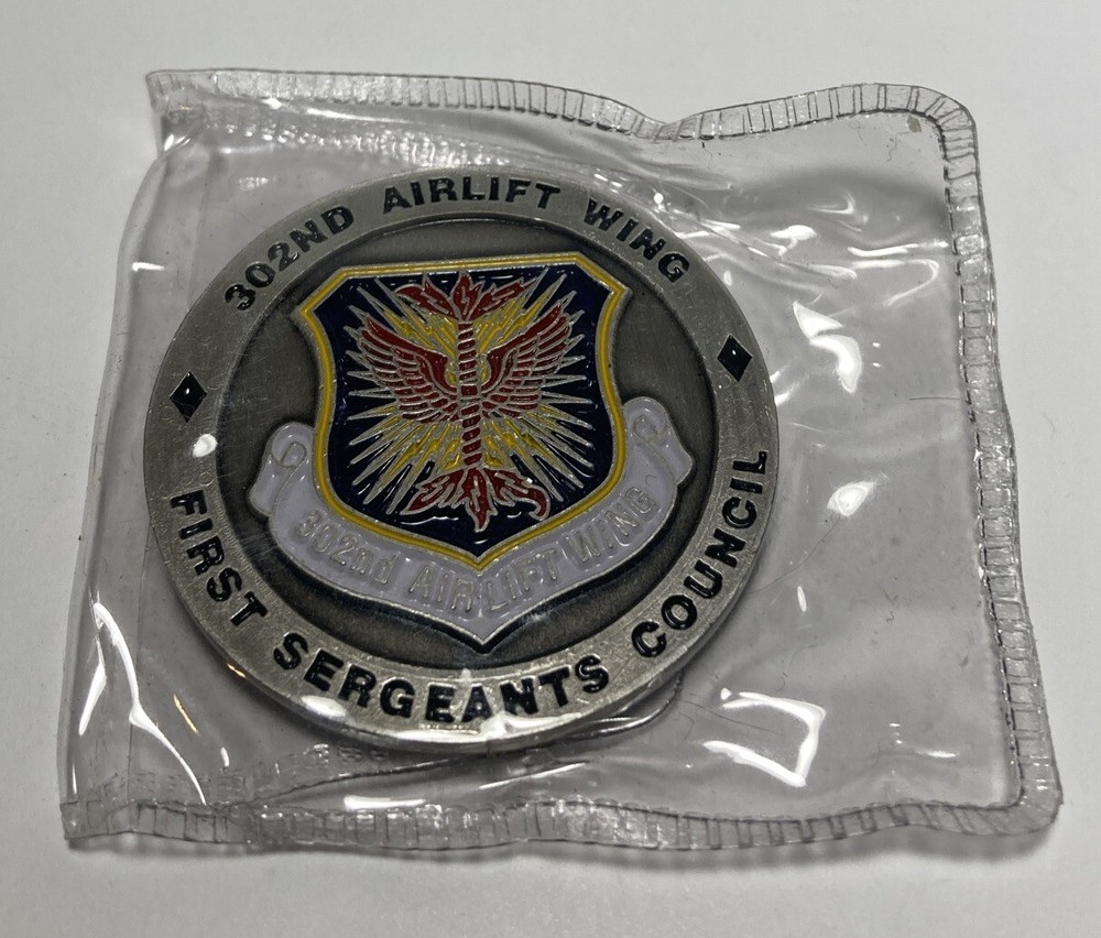 USAF Air Force 302nd Airlift Wing First Sergeants Council Challenge Coin