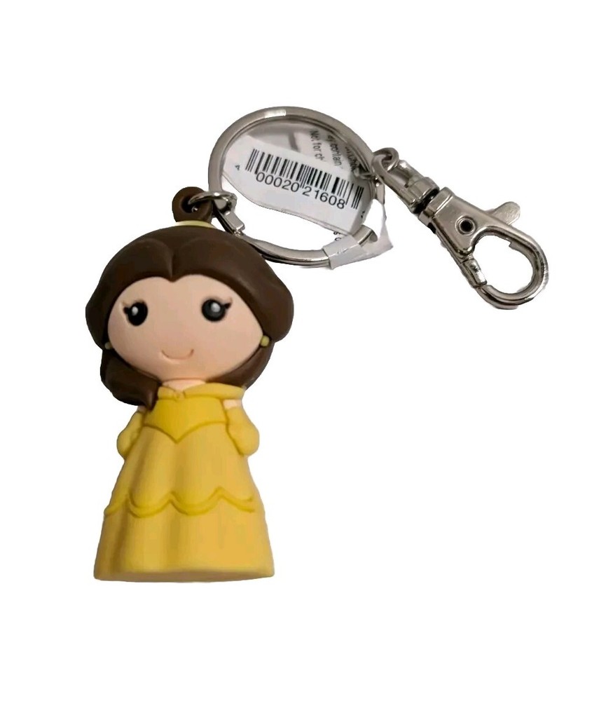 New Disney Parks Belle Beauty and the Beast Cuties Kawaii Figurine Mini Keychain