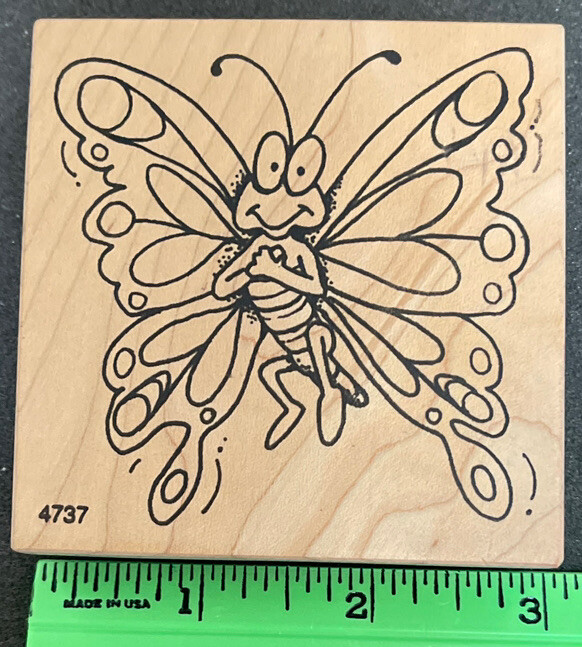 Visual Image Printery 1994 Butterfly Rubber Stamp Jen-13-image