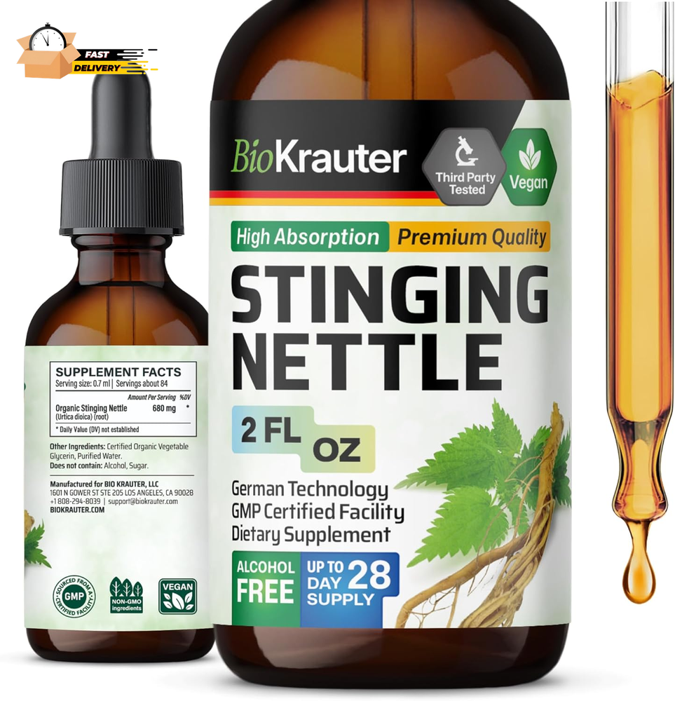 Stinging Nettle Root Liquid Extract 2 Fl. Oz. - Organic Urtica Dioica Extract D