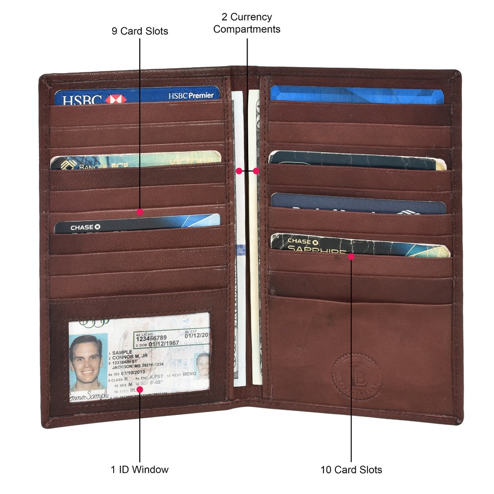 LEATHERBOSS Dark Brown Rare Style Credit Card Holder Wallet-image
