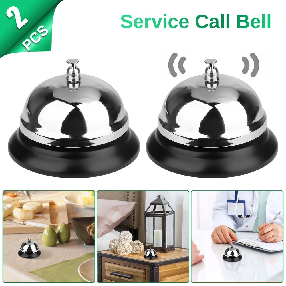 2pcs Customer Desk Service Bell Counter Call Ring Loud Kitchen Large Bank Office-image