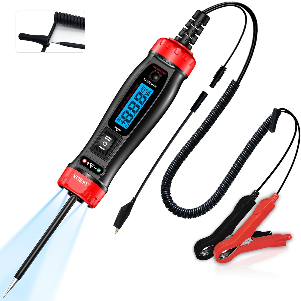 Upgrade Power Circuit Probe Tester, LCD Digital Automotive Test Light with Voltm