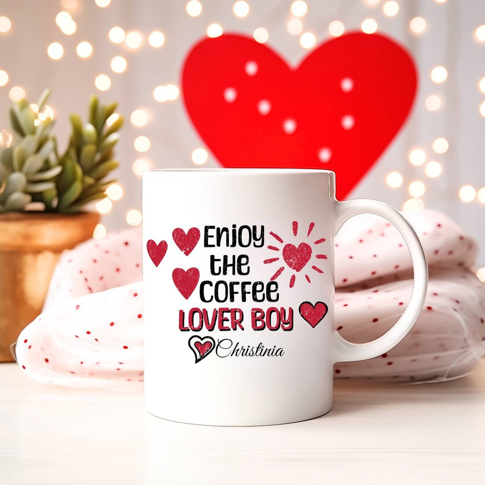 Personalized Coffee Lover Boy Valentine Mug Valentine's Day Gift