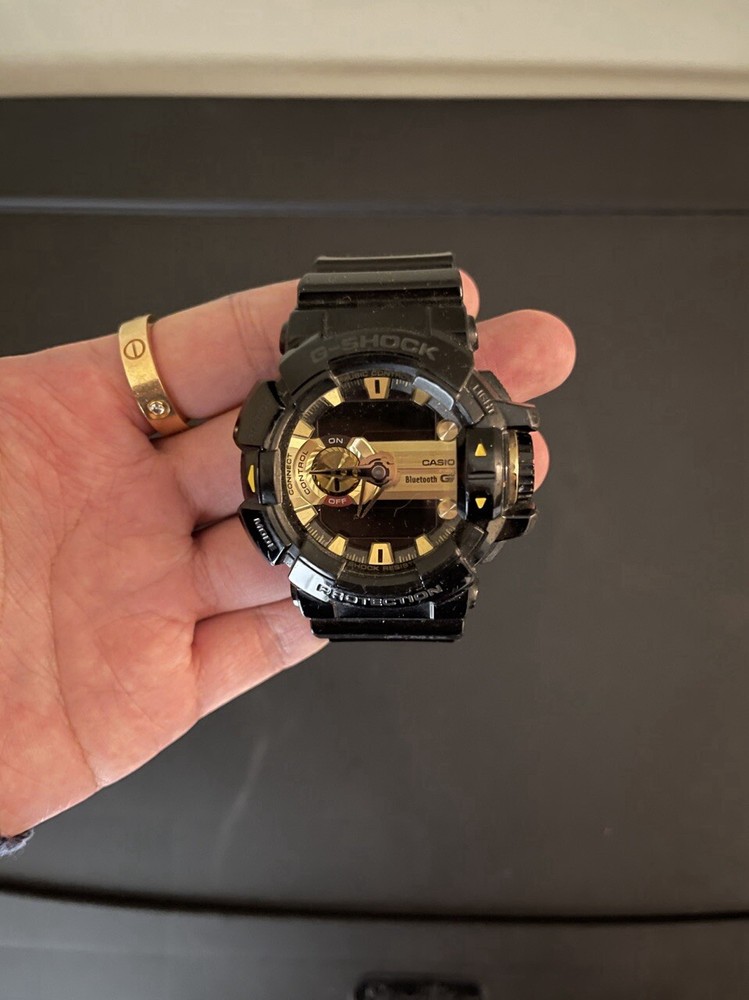 CASIO G-SHOCK G’MIX Bluetooth Black Gold Watch GBA-400-1A9 & Free Armani Watch