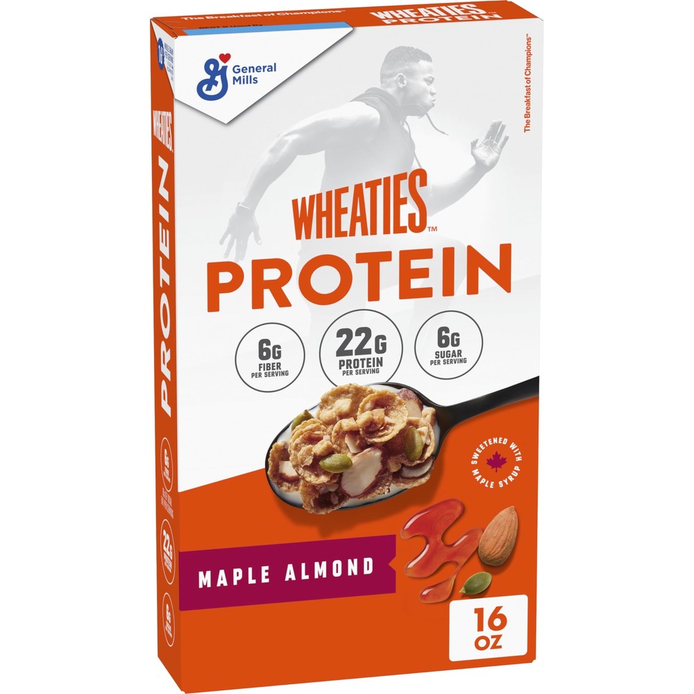 Wheaties Protein Breakfast Cereal Maple Almond 22g Protein Breakfast of Champ...