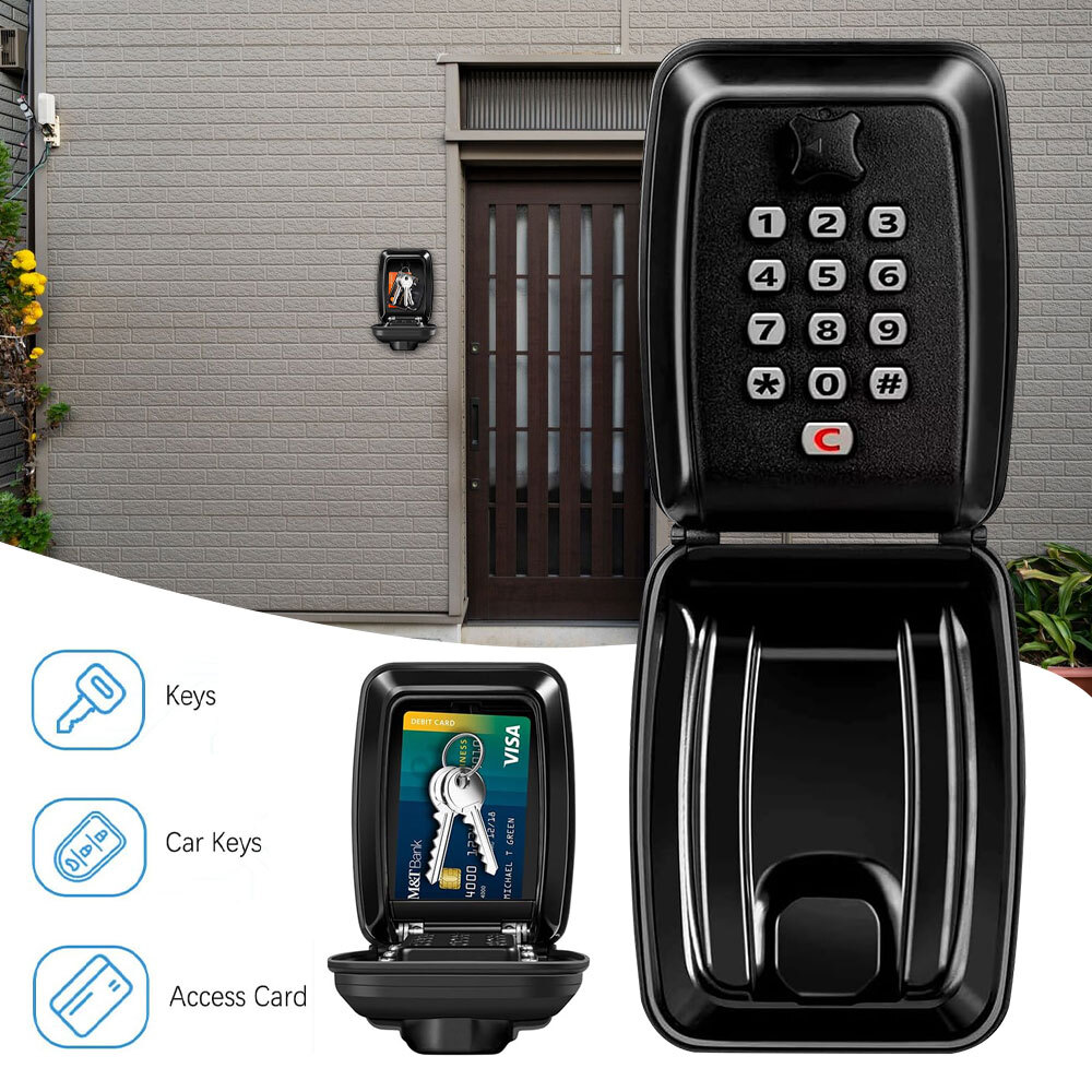 Password Key Lock Box Waterproof 12-Digit Combination Key Safe Metal Key Storage-image