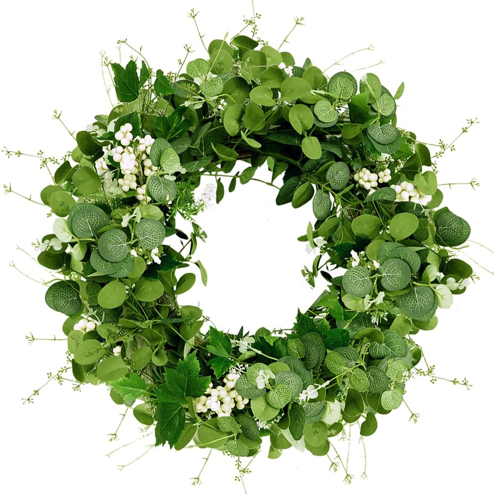 Eucalyptus Wreath for Front Door 22-24 Inch All Seasons Spring Summer Decor