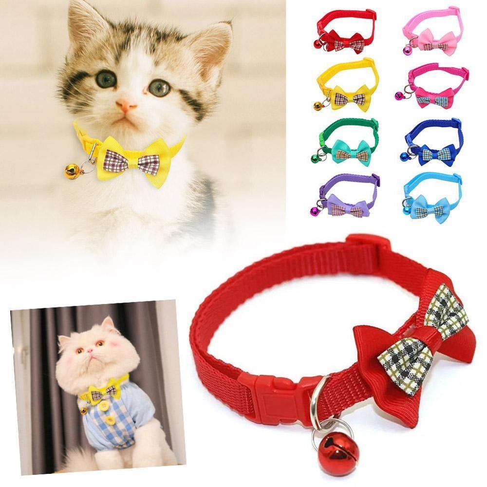 Bow Tie Adjustable Kitten Necktie Collar Bowknot Dot Cat Puppy Small  U1S1