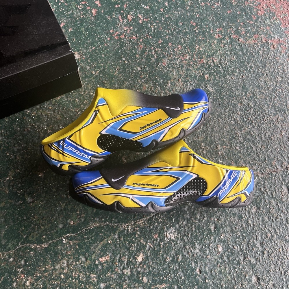 Deadstock Size 8 Nike Supreme x Clogposite Opti Yellow Blue Clog Mule Slip On