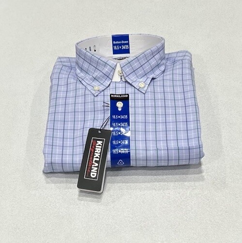 Kirkland Men's Traditional Fit Non-Iron Dress Shirt, Multicolor, 16.5-34/35