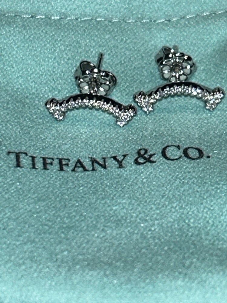 Tiffany & Co. Tiffany T Smile Stud Earrings 18k White Gold