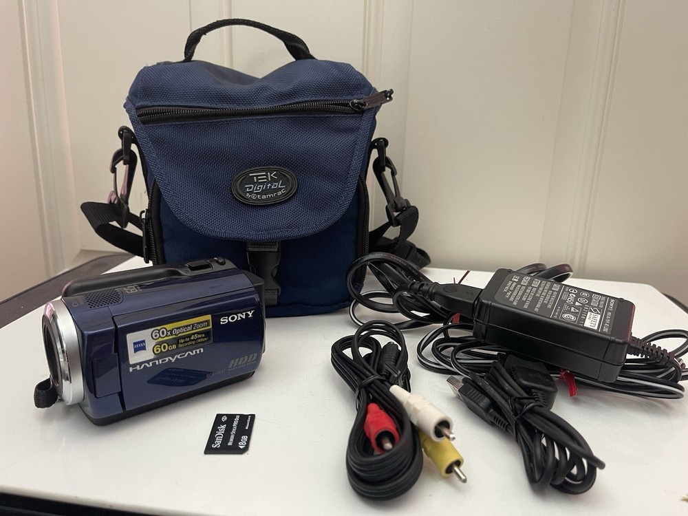 Sony Handycam DCR-SR47 60GB Compact HDD Digital Video Camcorder Blue Bundle